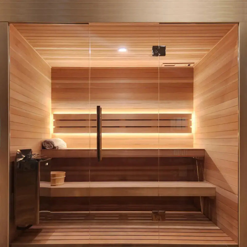 Custom Indoor Sauna Room - 5' x 6' x 8' - Finnish Sauna Builders by Finnish Sauna Builders