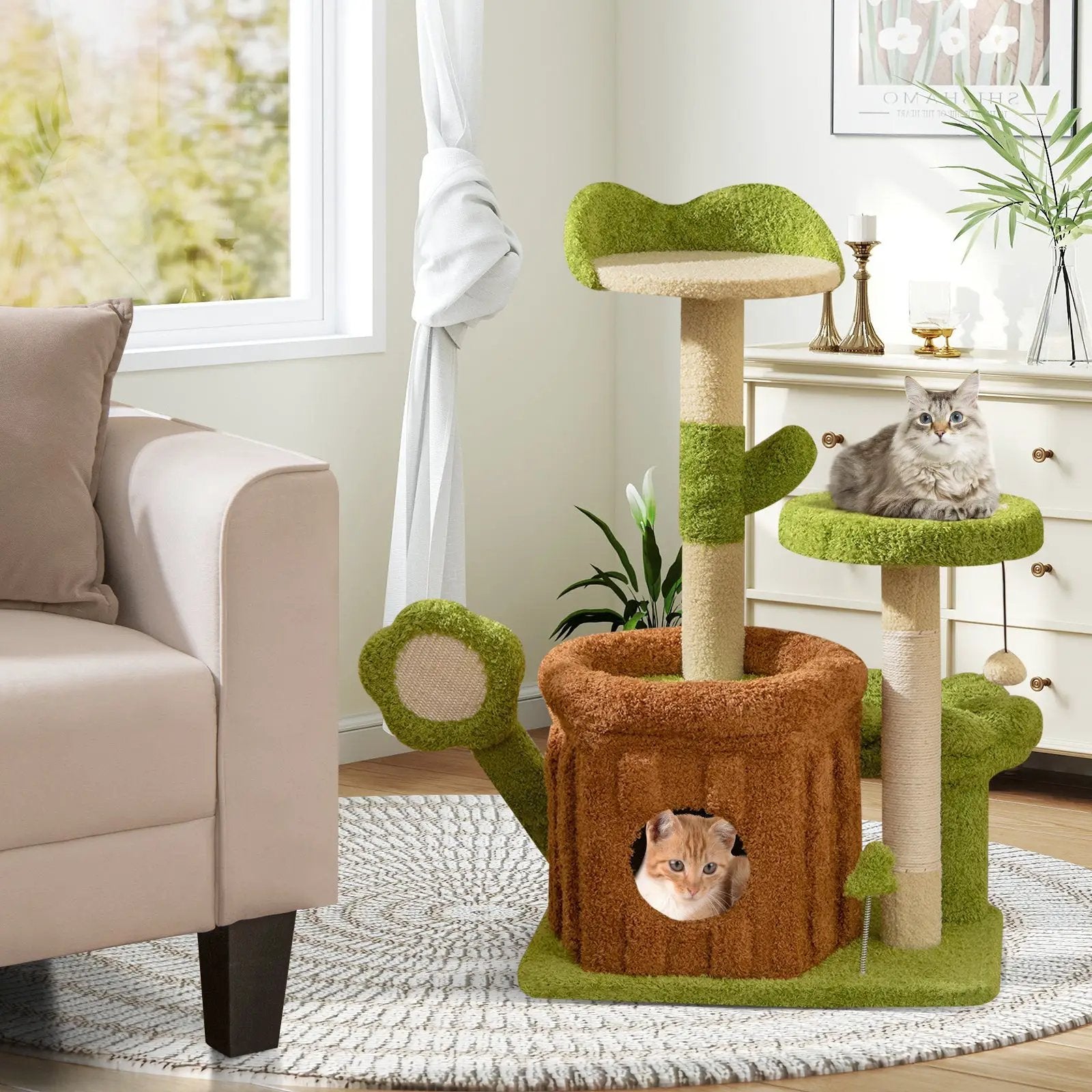 Cute Cat Tree Indoor Pet Jungle Activity Center-Green by DirectDeals