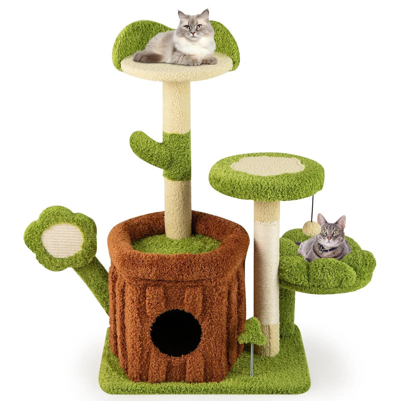 Cute Cat Tree Indoor Pet Jungle Activity Center-Green by DirectDeals