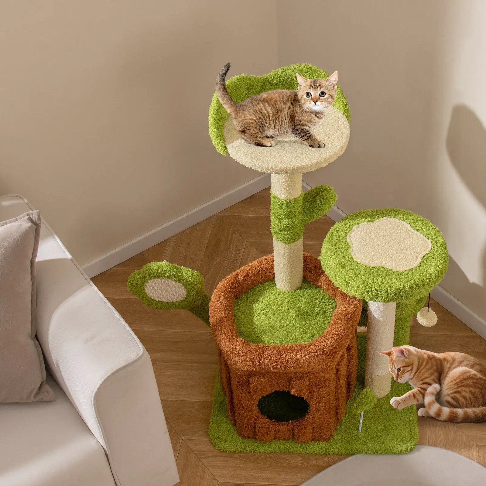 Cute Cat Tree Indoor Pet Jungle Activity Center-Green by DirectDeals