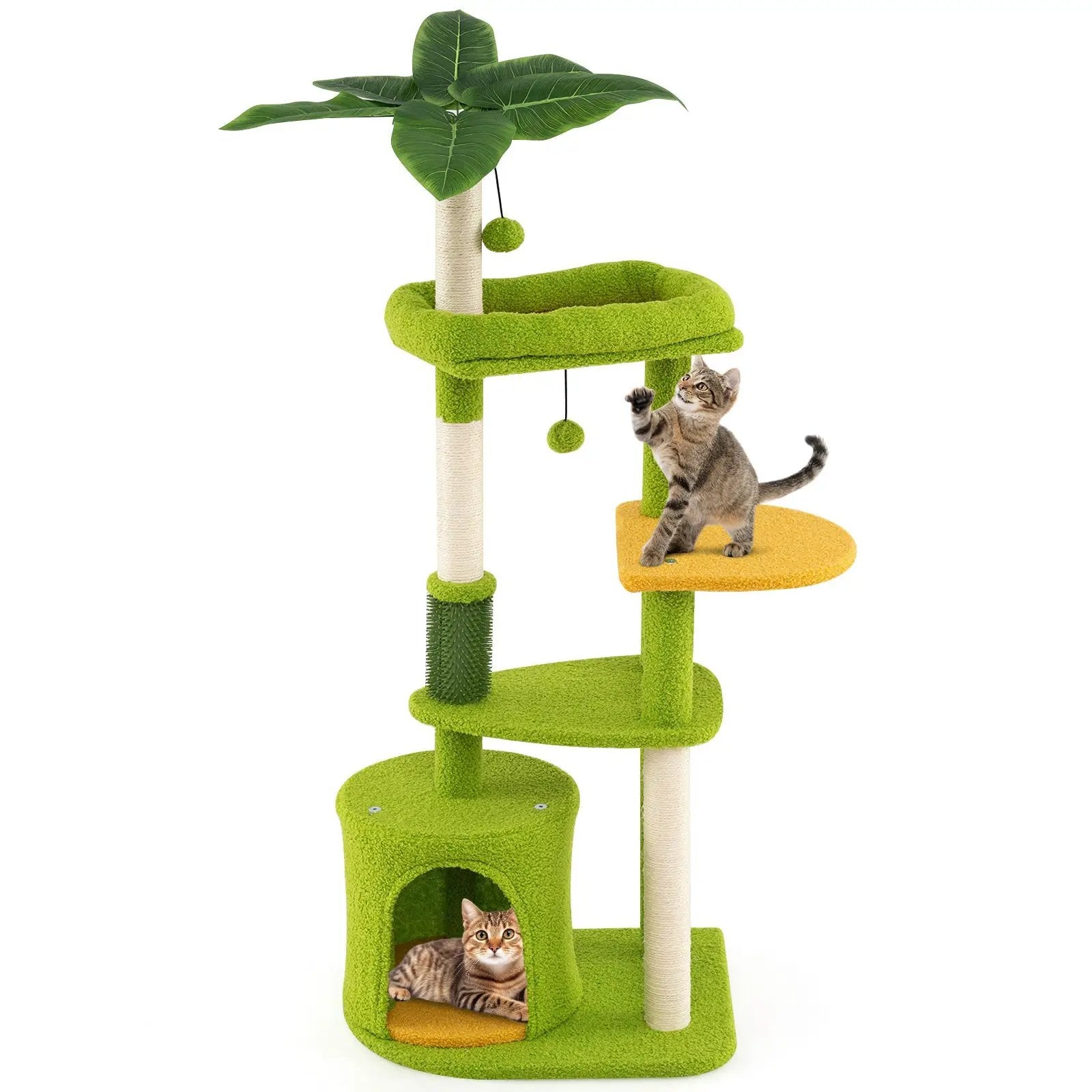 Cute Cat Tree for Adult Cats Multi-level Kitty Tower-Green by DirectDeals