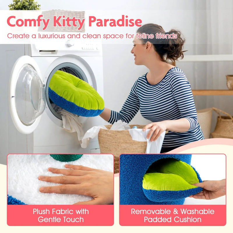 Cute Cat Tree with Flower Padded Perch for Indoor Cats by DirectDeals