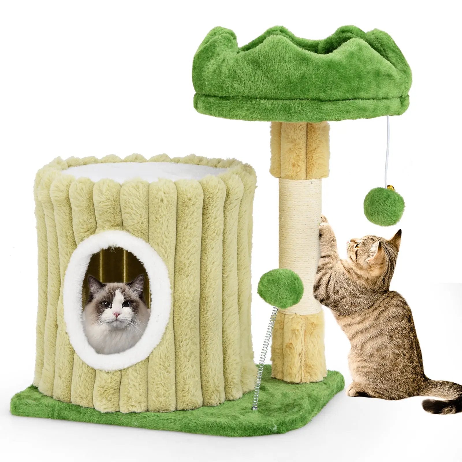 Cute Cat Tree with Sisal Scratching Posts and Dangling Ball by DirectDeals