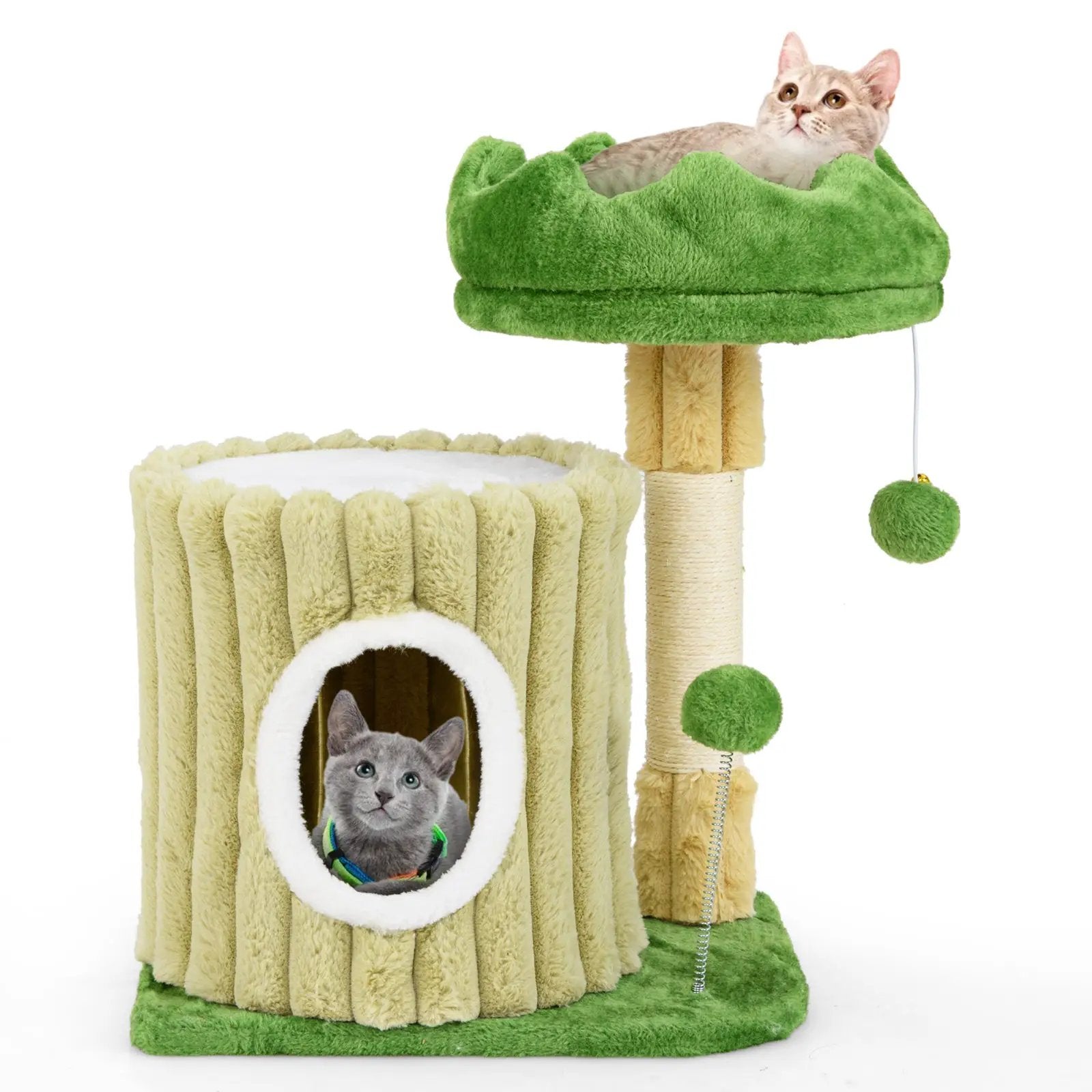Cute Cat Tree with Sisal Scratching Posts and Dangling Ball by DirectDeals