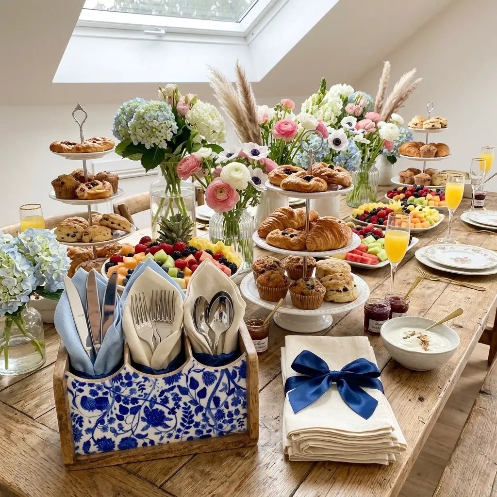 House of Avana Mango Wood Cutlery Stand by House Of Avana