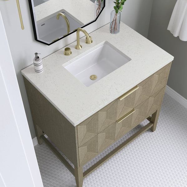 James Martin Emmeline 36" Single Bathroom Vanity, Pebble Oak