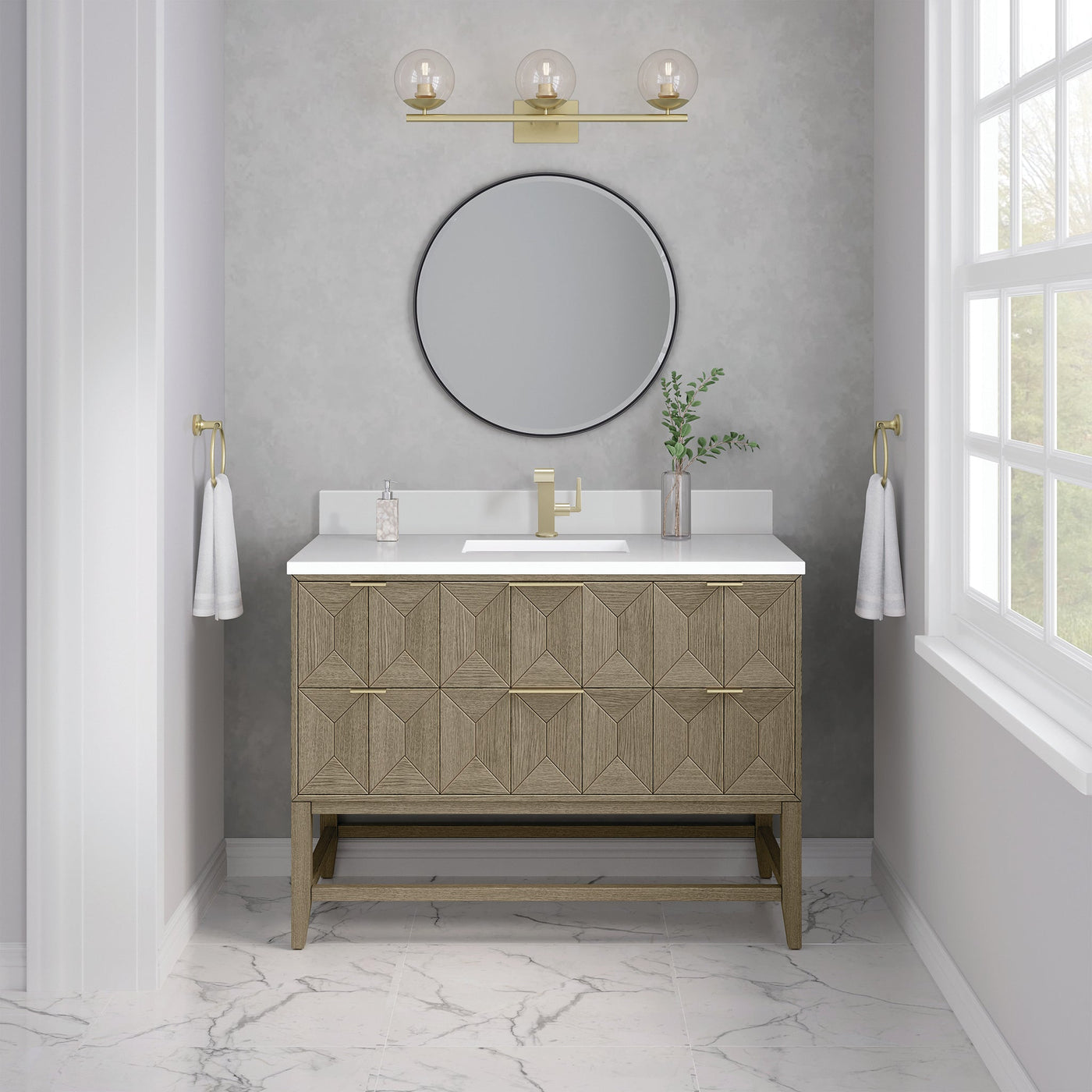 James Martin Emmeline 48" Single Bathroom Vanity, Pebble Oak by James Martin