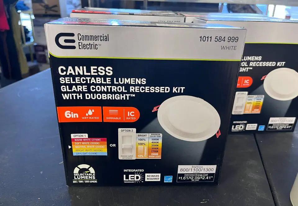Brand New Commercial Electric Elite Series 6 in. LED DuoBright, 3-Level Lumen Select, Baffle Canless Recessed Light, Adjustable CCT by Selzalot