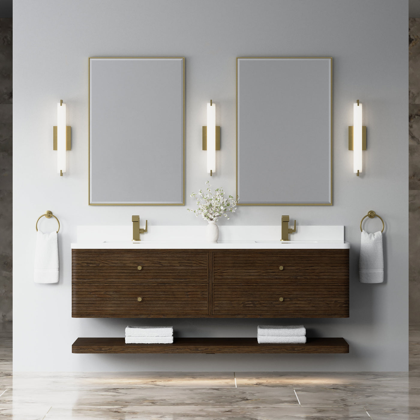 James Martin Allamari 72" Floating Double Bathroom Vanity, Sable by James Martin