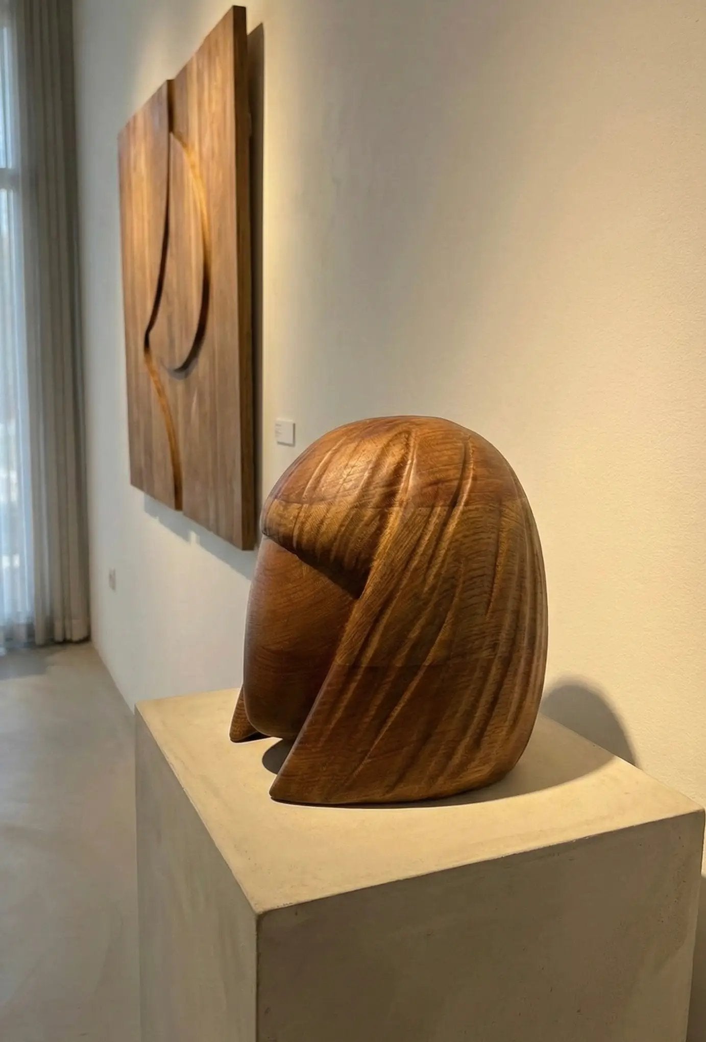 Wooden Women Head Sculpture by Gizz
