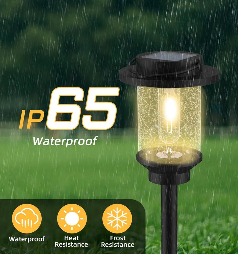 Open Box EVELYNSUN Solar Outdoor Lights Waterproof, Bright Solar Pathway Lights for Walkway Yard Backyard Lawn Patio Driveway Decorative(6 Pack) by Selzalot