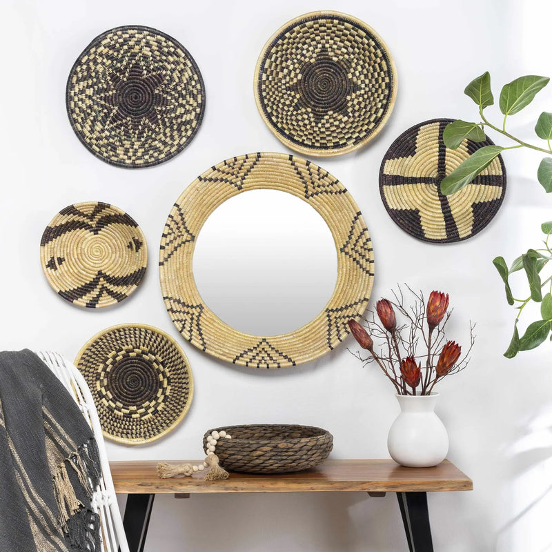 Ipilan Moonj Grass Starburst Round Mirror - Clearance by Boutique Rugs