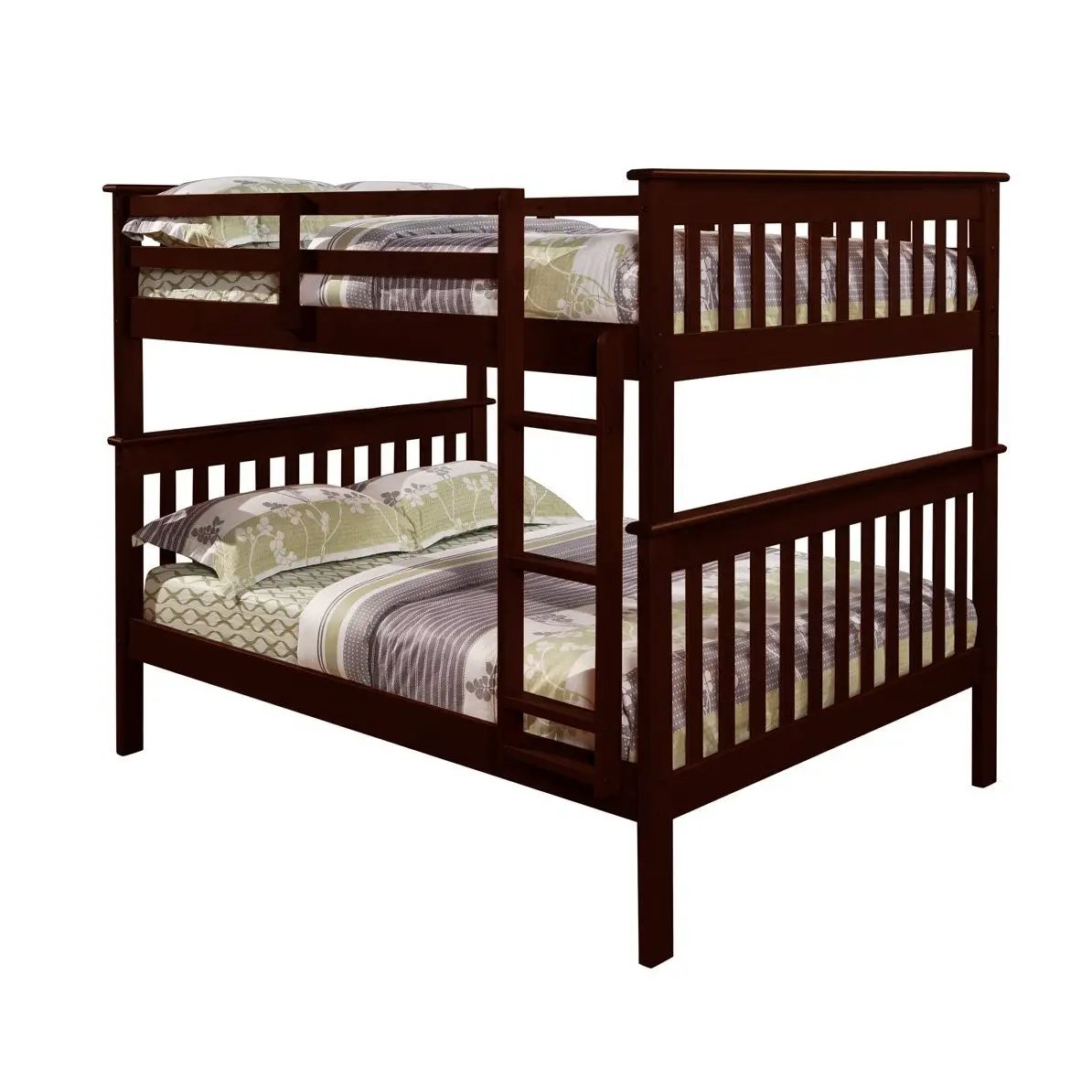 Solid Wood Full Over Full Bunk Bed in Cappuccino Finish by HomePacific
