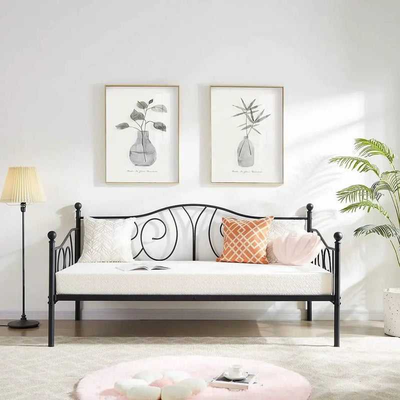 Twin size French Country Style Black Metal Day Bed Frame by HomePacific