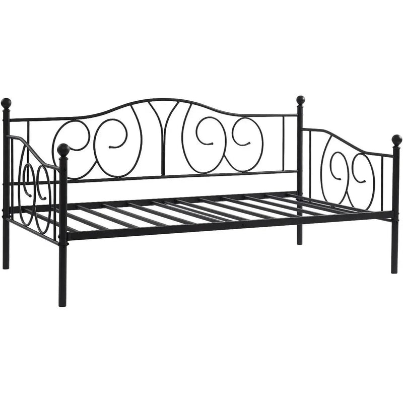 Twin size French Country Style Black Metal Day Bed Frame by HomePacific