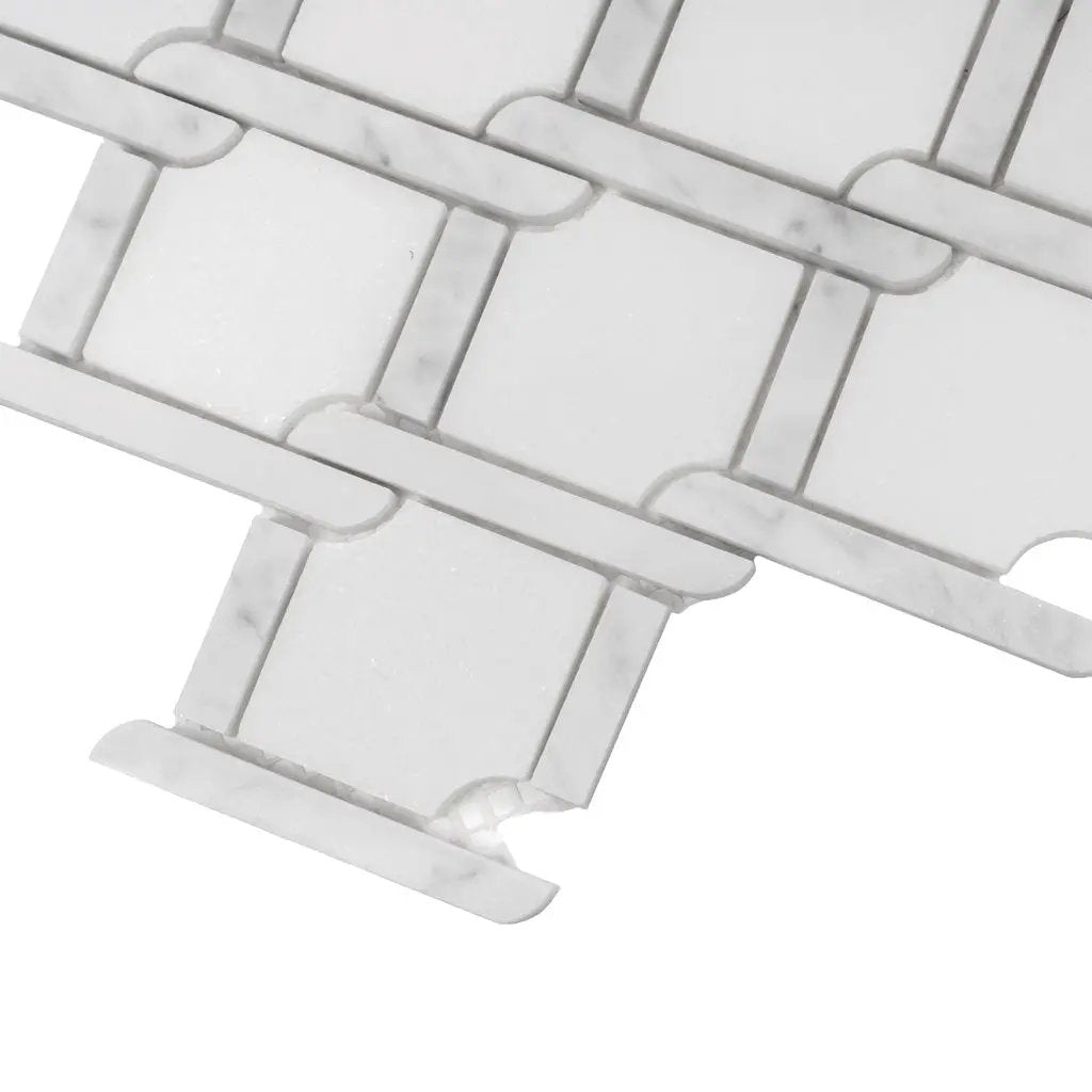 White 11x12 Polished Diamond Marble Mosaic Tile (5 pack, 4.66 sq ft/case) by Apollo Tile