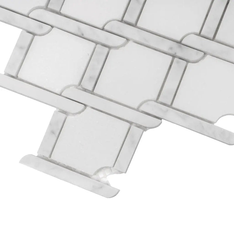 White 11x12 Polished Diamond Marble Mosaic Tile (5 pack, 4.66 sq ft/case) by Apollo Tile