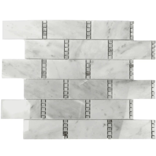 White 12x13 Polished Marble Mosaic Tile (5 pack, 5.28125 sq ft/case), photo 2 of 7