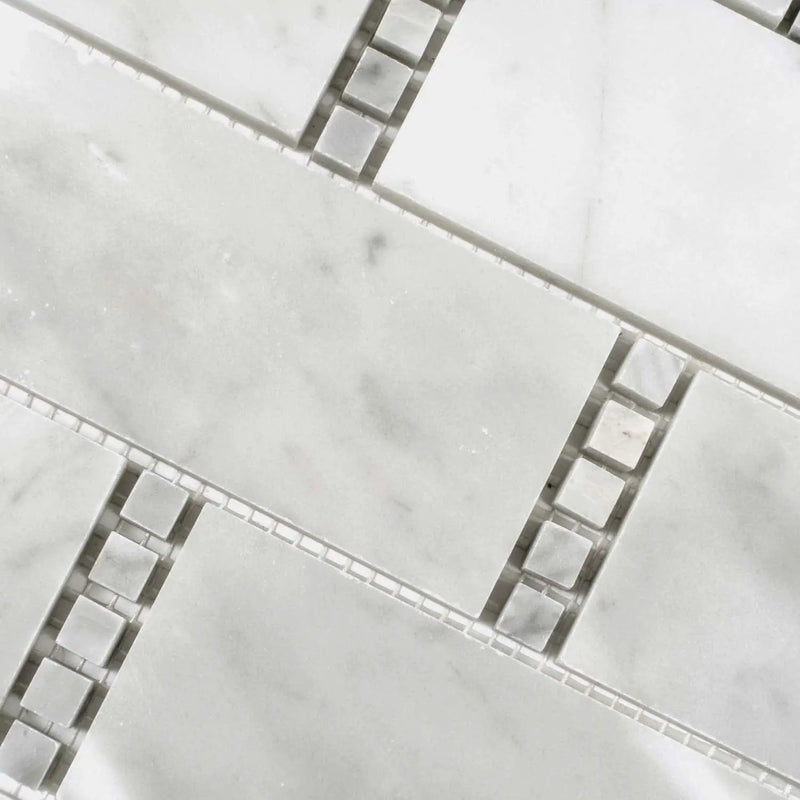White 12x13 Polished Marble Mosaic Tile (5 pack, 5.28125 sq ft/case) by Apollo Tile