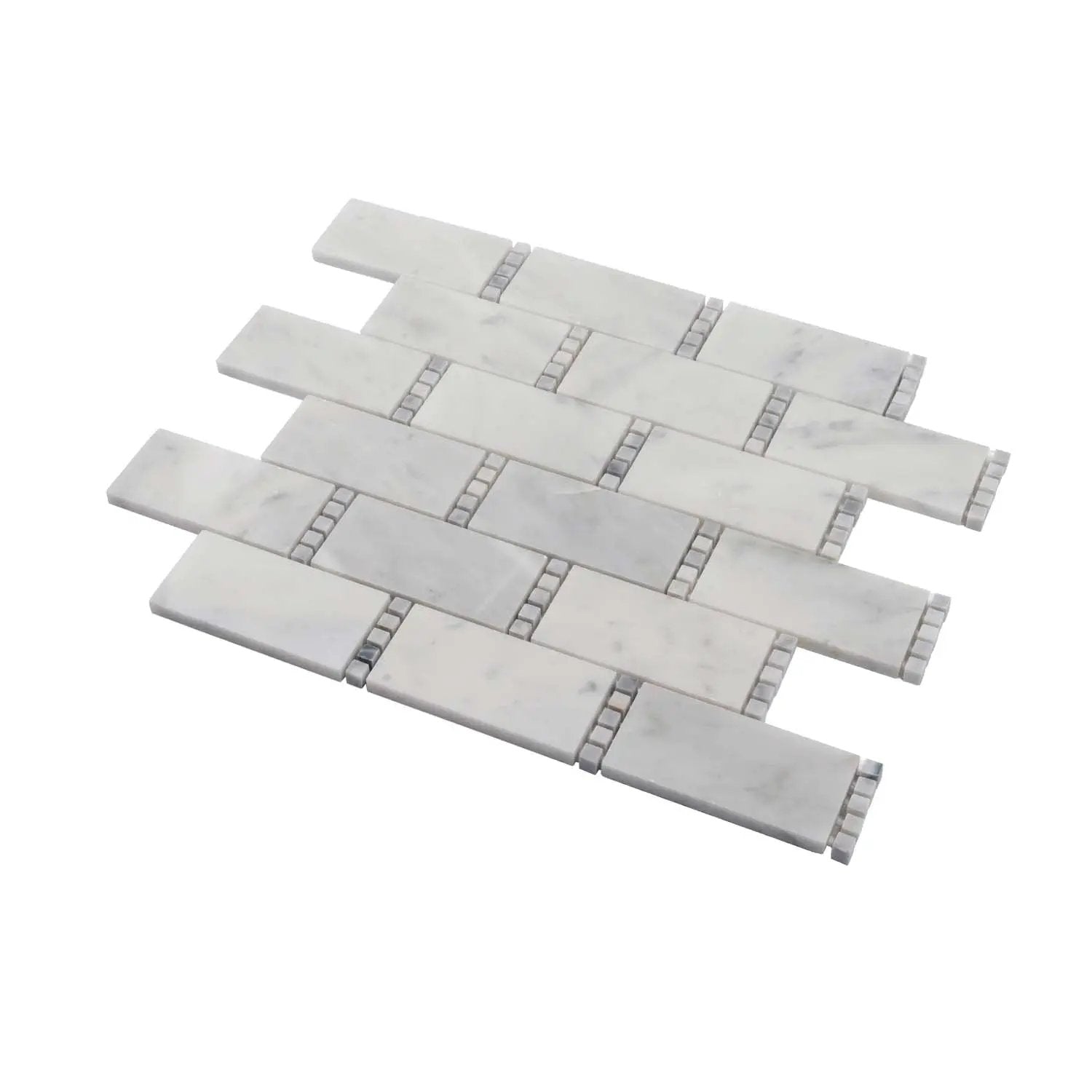 White 12x13 Polished Marble Mosaic Tile (5 pack, 5.28125 sq ft/case) by Apollo Tile