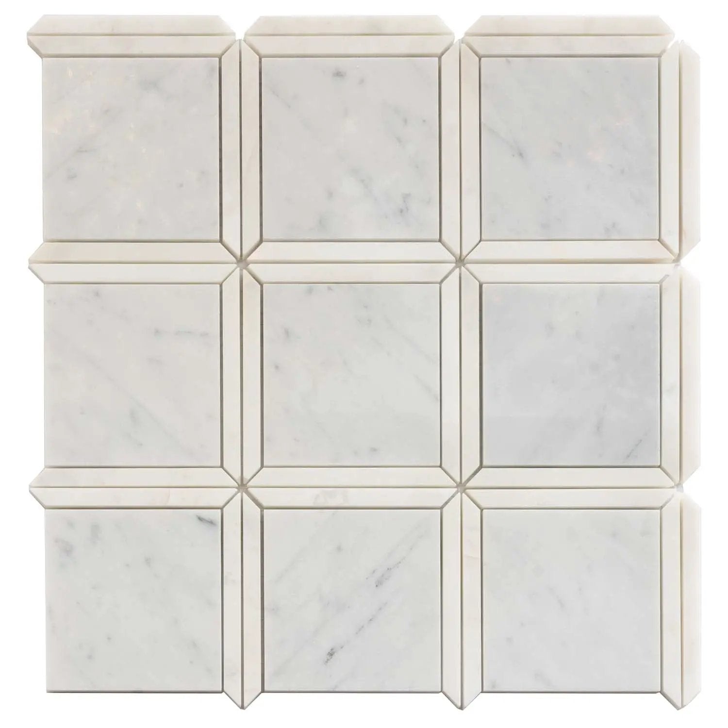 Bianco Carrara, Eastern White 12x12 Polished Brick Marble Mosaic Tile (5 pack, 5 sq ft/case) by Apollo Tile
