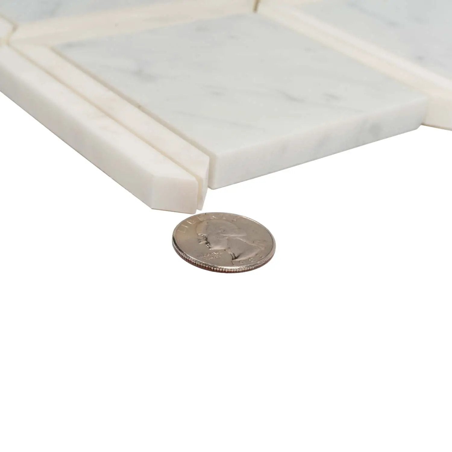 Bianco Carrara, Eastern White 12x12 Polished Brick Marble Mosaic Tile (5 pack, 5 sq ft/case) by Apollo Tile