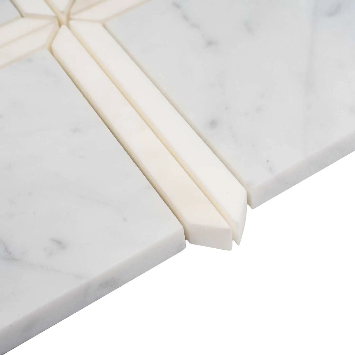 Bianco Carrara, Eastern White 12x12 Polished Brick Marble Mosaic Tile (5 pack, 5 sq ft/case) by Apollo Tile
