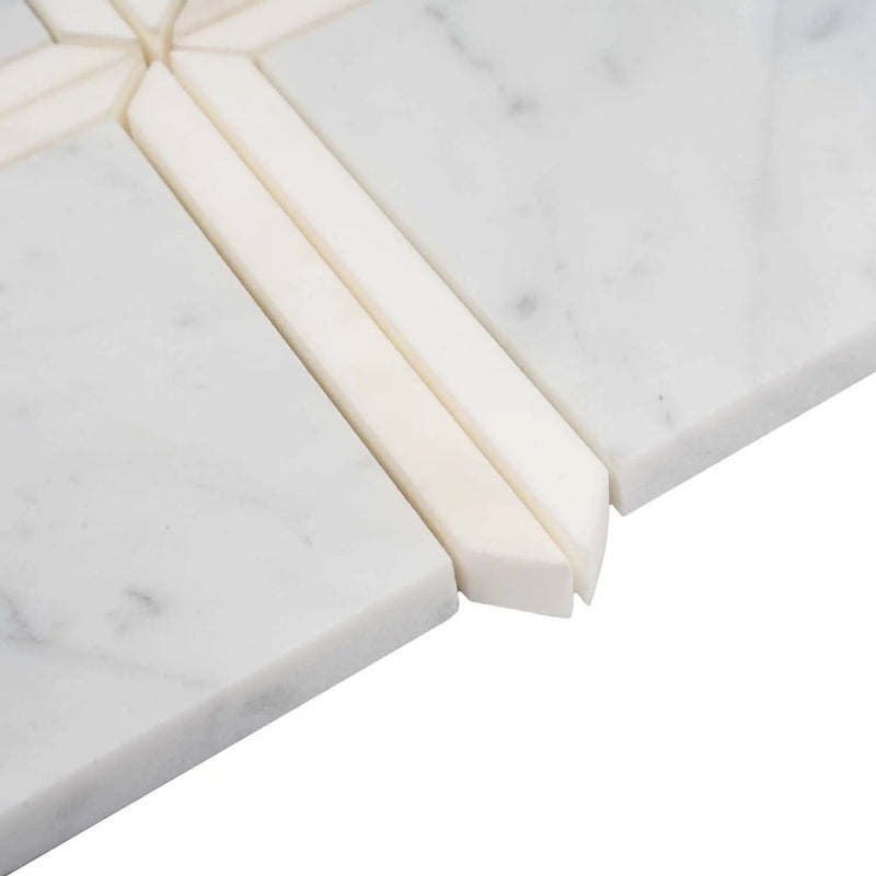 Bianco Carrara, Eastern White 12x12 Polished Brick Marble Mosaic Tile (5 pack, 5 sq ft/case) by Apollo Tile