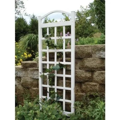 76-inch High Garden Trellis in White Vinyl - Made in USA by HomePacific