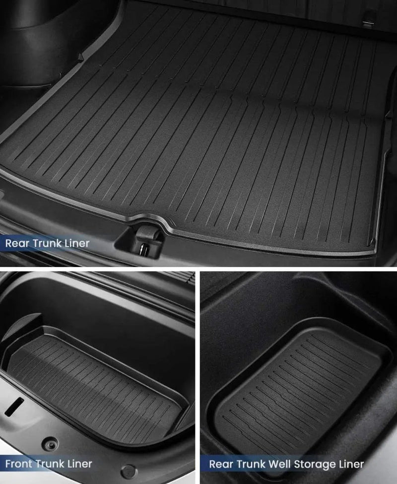 Proud Bird 4.1 1 i (8) Tesla Model Y Floor Mats 2023-2021 (5-Seater), Pure TPE, All Weather Floor Mats Tesla Accessories Model Y Trunk Mat & Floor Mat by Selzalot