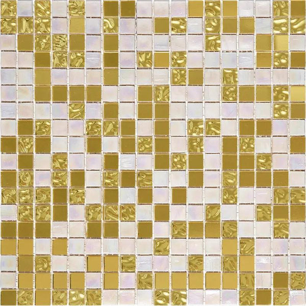 White Gold 12x12 Uniform Square Glossy Glass Mosaic Tile (20 pack, 18.69 sq ft/case)