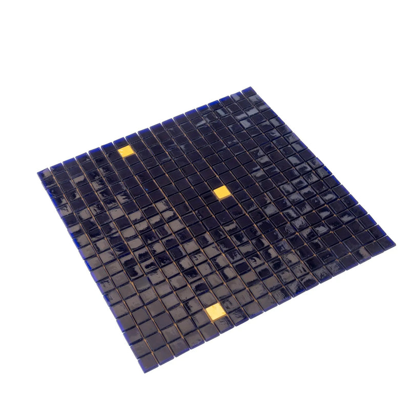 Dark Blue 12x12 Glossy Uniform Square Glass Mosaic Tile (20 pack, 18.69 sq ft/case) by Apollo Tile