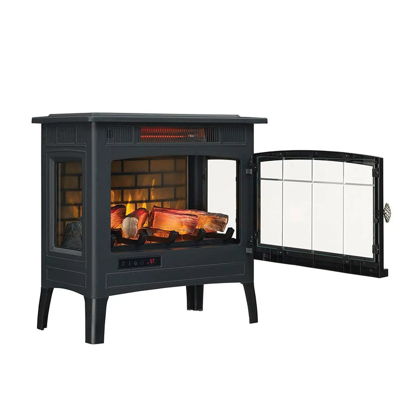 Black Infrared Quartz Electric Fireplace Stove Heater by HomePacific