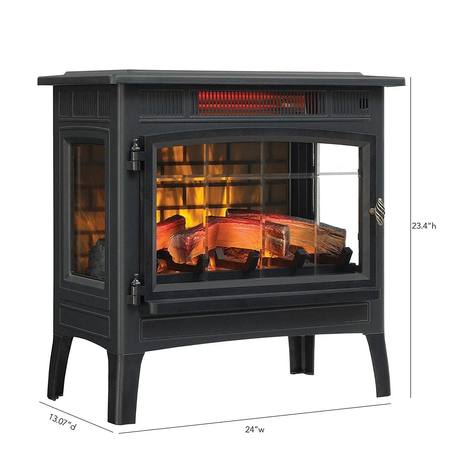 Black Infrared Quartz Electric Fireplace Stove Heater by HomePacific