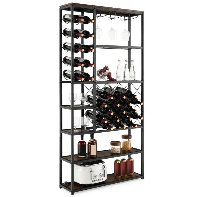 Heavy Duty Industrial Metal Wood 6 Tier Wine Rack Kitchen Storage Shelving Unit by HomePacific