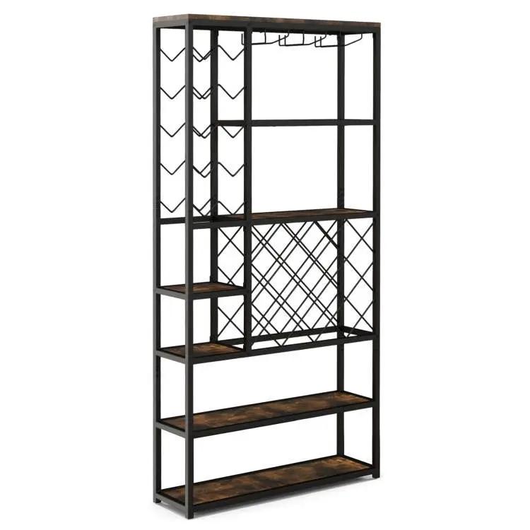 Heavy Duty Industrial Metal Wood 6 Tier Wine Rack Kitchen Storage Shelving Unit by HomePacific