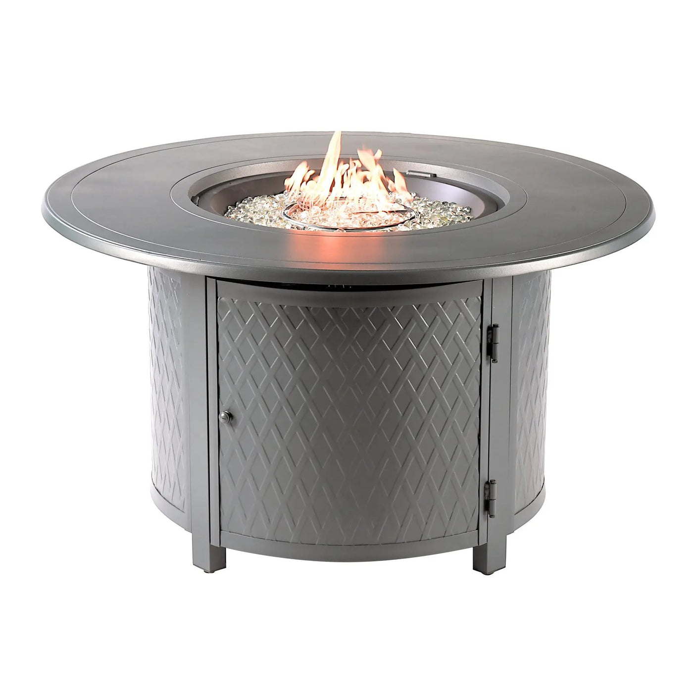 Aluminum 44-in Round Propane Fire Table with Beads, Covers and Lid by Sharicks
