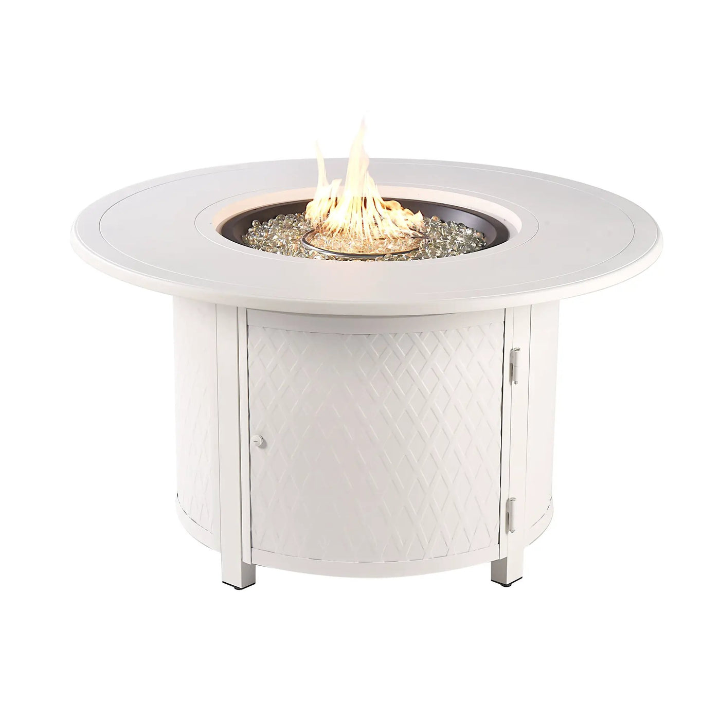 Aluminum 44-in Round Propane Fire Table with Beads, Covers and Lid by Sharicks