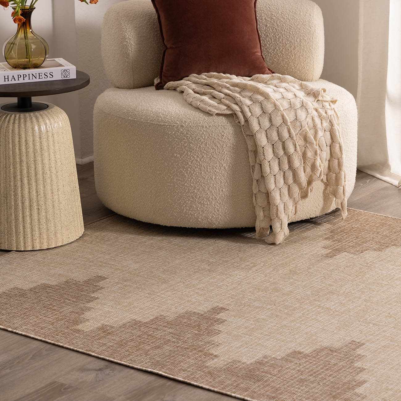 Djugun Beige Indoor & Outdoor Rug by Boutique Rugs