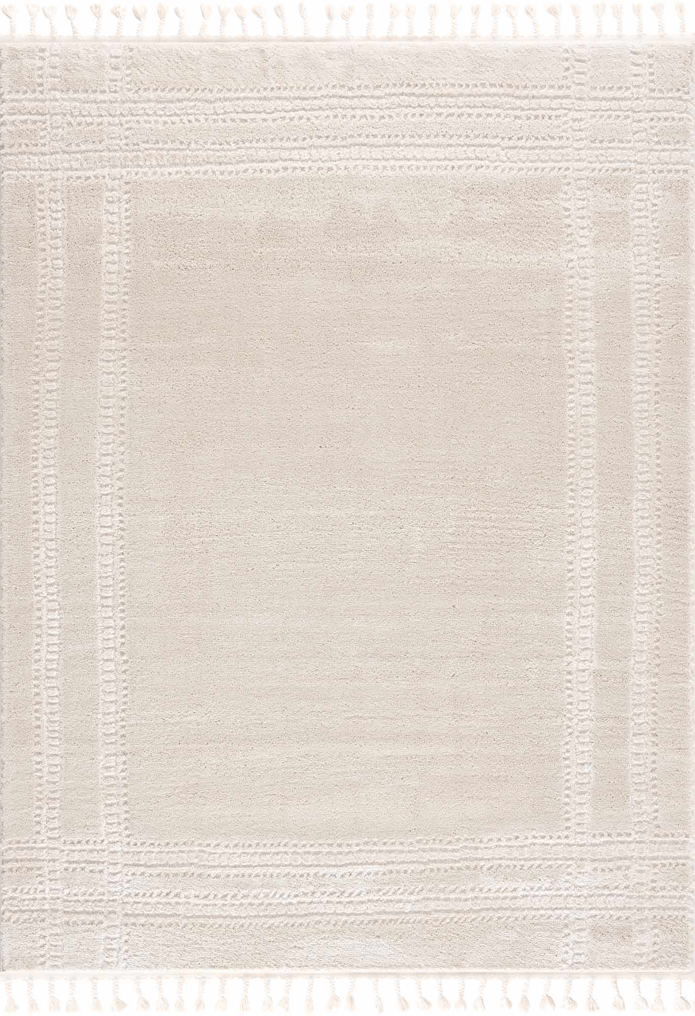Ryuu Ivory Carved Area Rug by Boutique Rugs