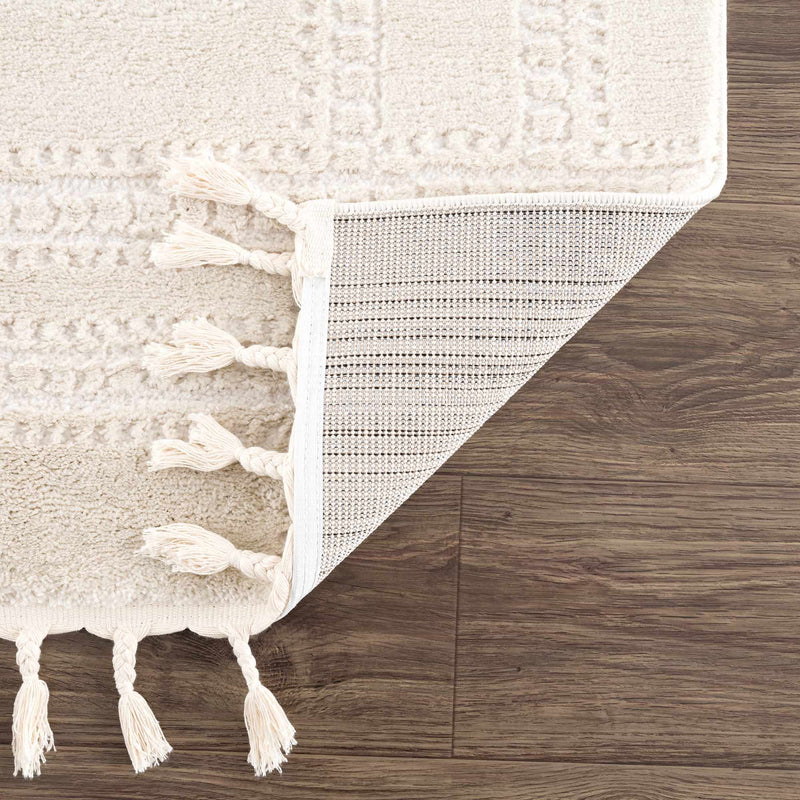 Ryuu Ivory Carved Area Rug by Boutique Rugs