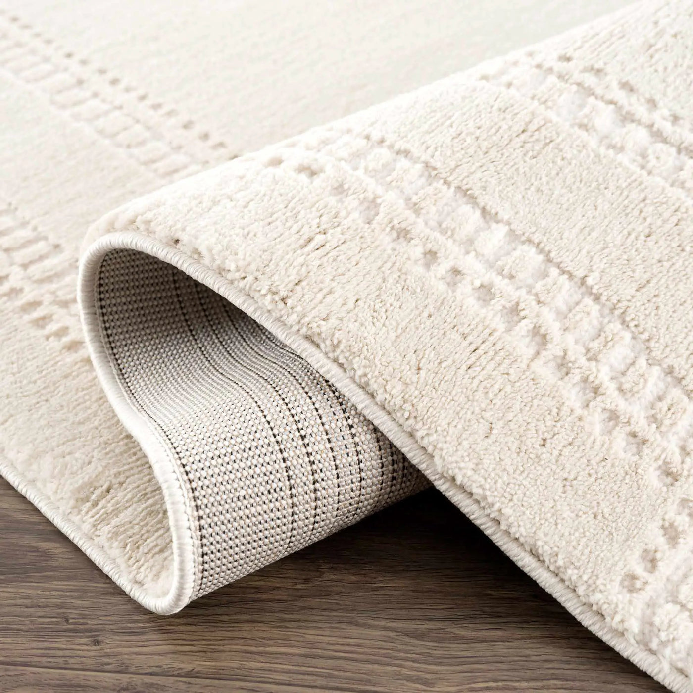Ryuu Ivory Carved Area Rug by Boutique Rugs