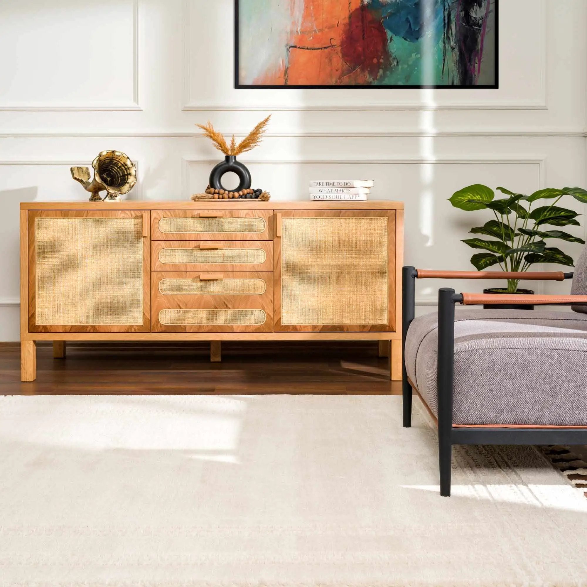 Ryuu Ivory Carved Area Rug by Boutique Rugs