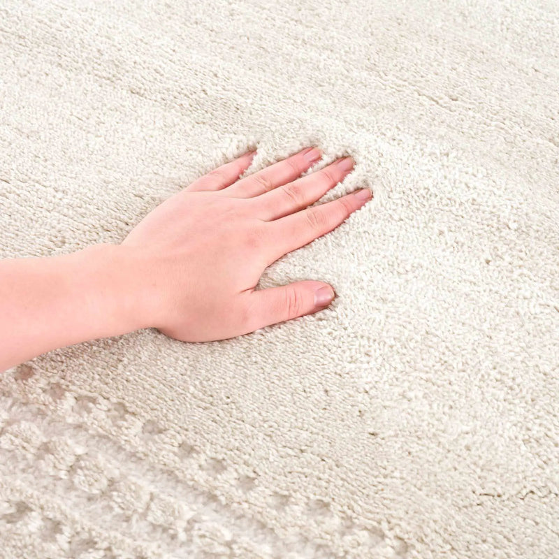 Ryuu Ivory Carved Area Rug by Boutique Rugs