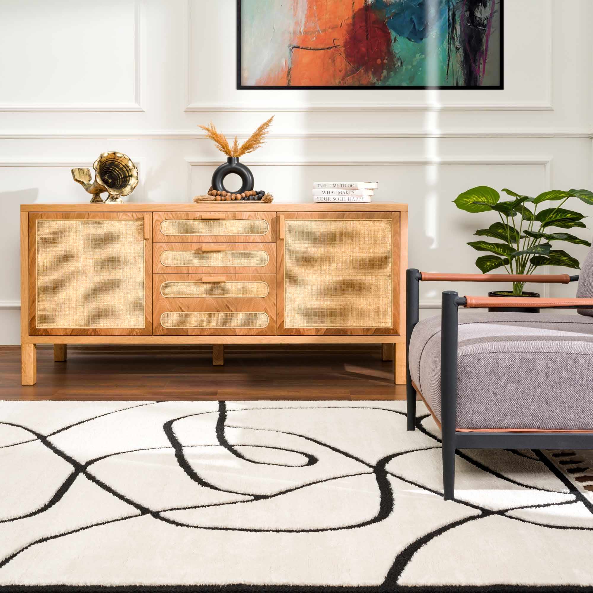 Azana Black & White Area Rug by Boutique Rugs