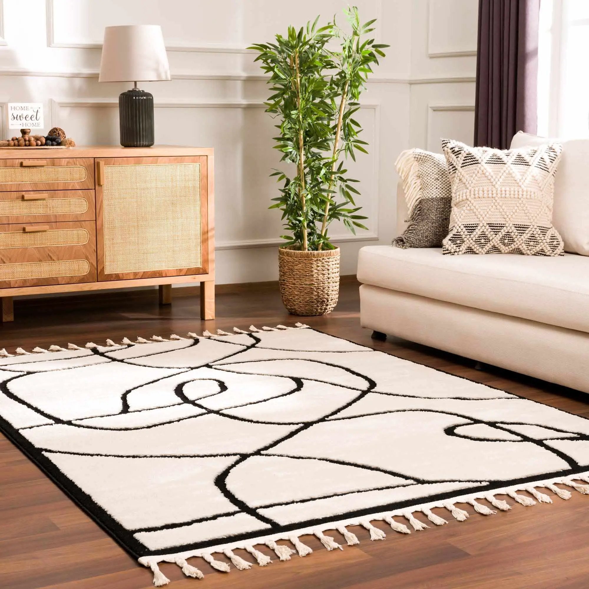 Azana Black & White Area Rug by Hauteloom