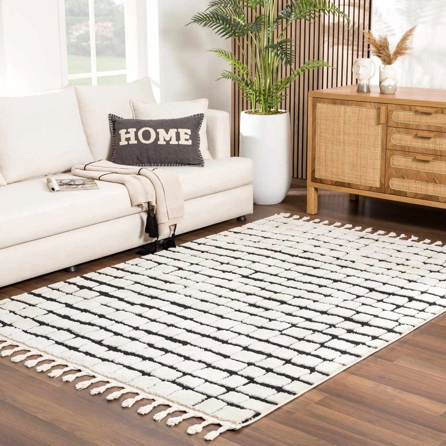 Teshi Checkered Area Rug - Clearance by Boutique Rugs