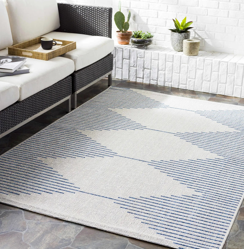Stephan Blue & Cream Outdoor Rug by Boutique Rugs