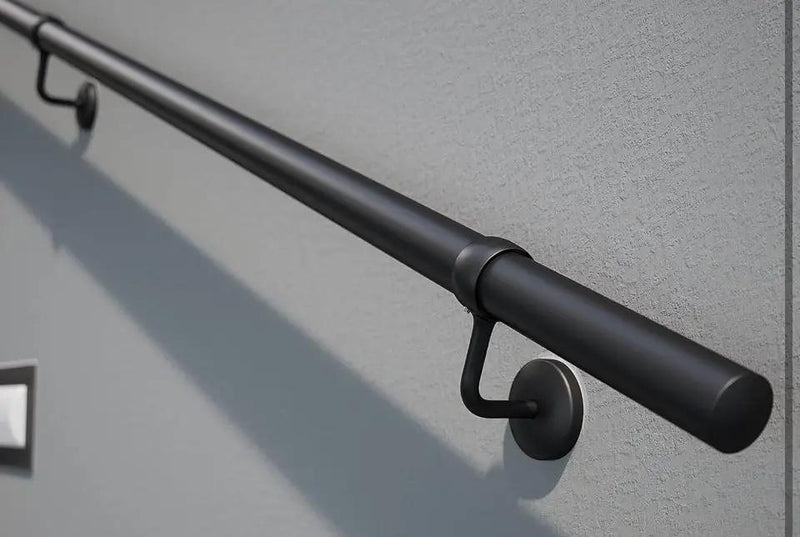 ROTHLEY 6.6 FT Industrial Handrails for Indoor Stairs: Modern Staircase Handrails Wall Mount Stair Handrail 1.6 Round Sturdy Pipe Hand Railings for St by Selzalot
