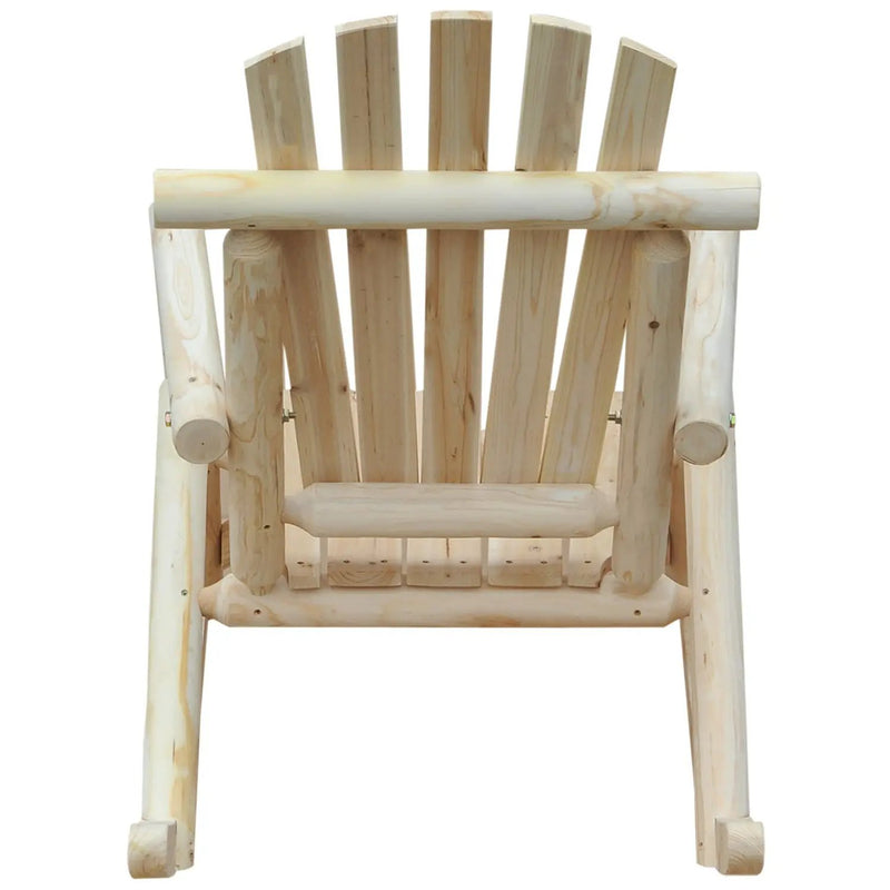 FarmHouse Classical Fir Wood Rocking Adirondack Chair Natural - Set of 2 by HomePacific